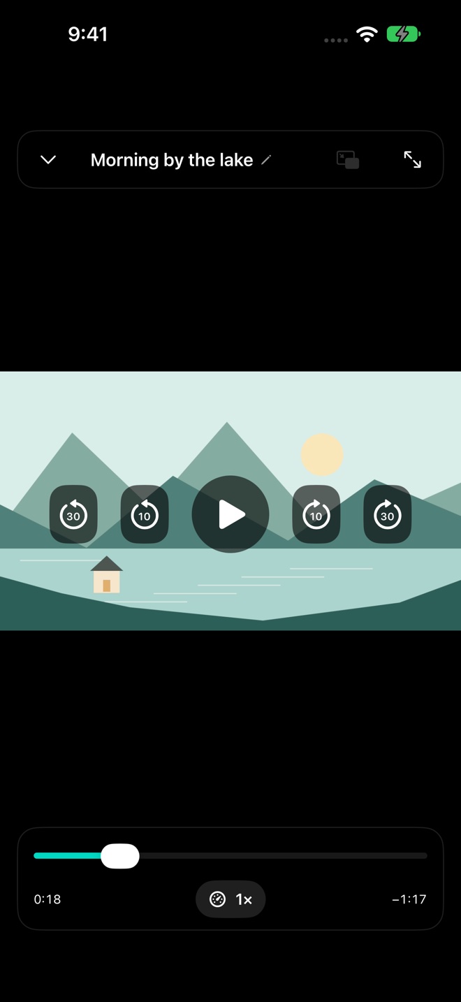 Actual app screens with original demo videos.